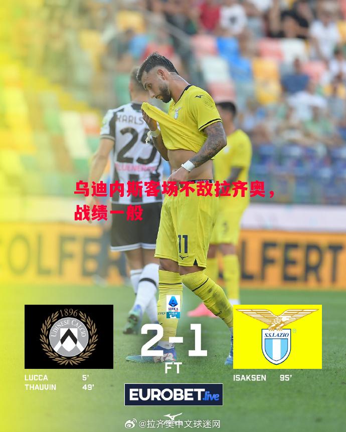 乌迪内斯客场不敌拉齐奥,战绩一般 乌迪内斯客场不敌拉齐奥,战绩一般